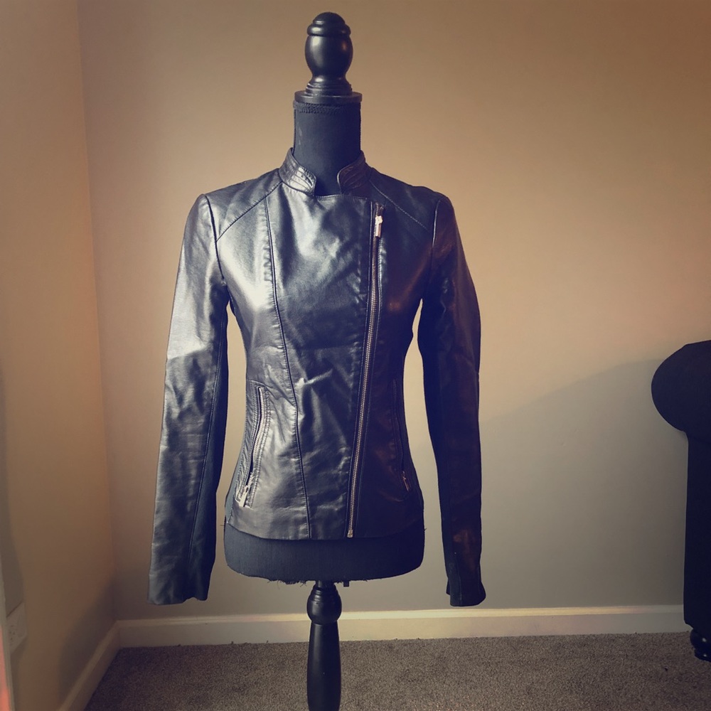 Black Express Faux leather Jacket